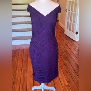Elegant Purple Off-Shoulder Dress